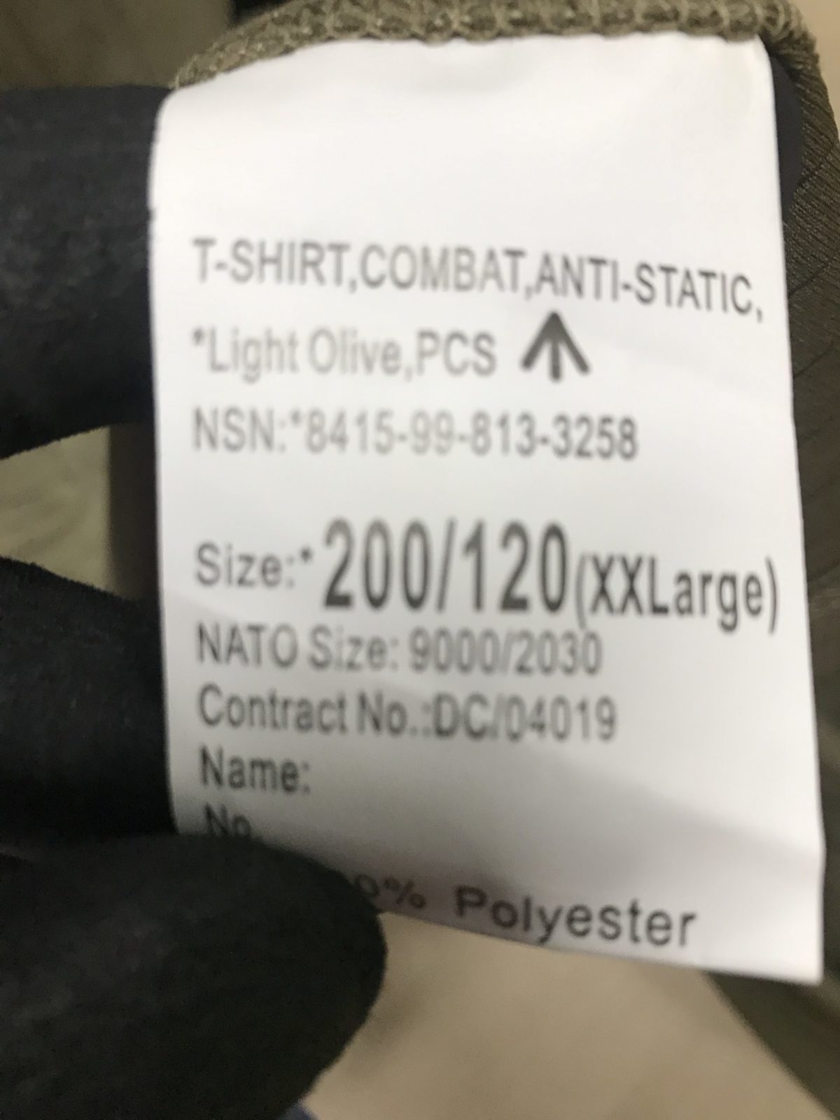 British Army T-Shirt Anti-Static Light Olive - Image 3
