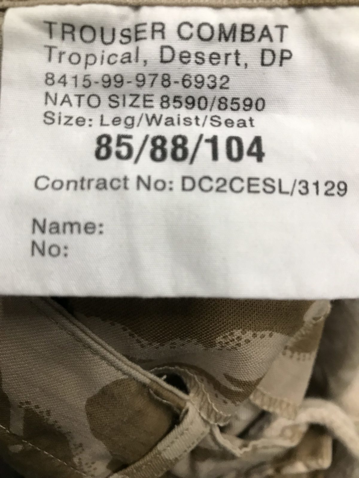 British Army Tropical Combat Trousers Desert - Image 4