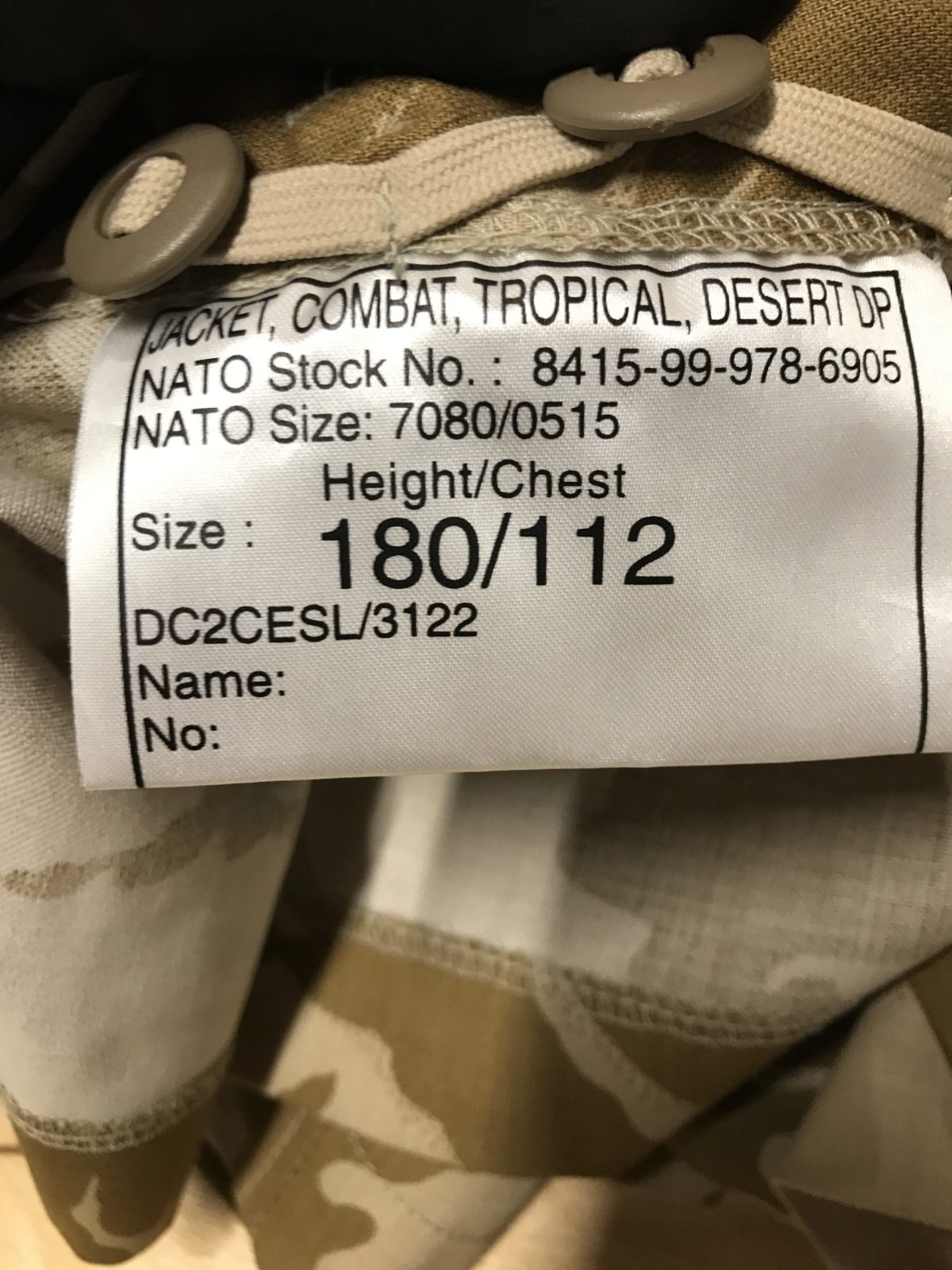 British Army Tropical Combat Jacket Desert - Image 2