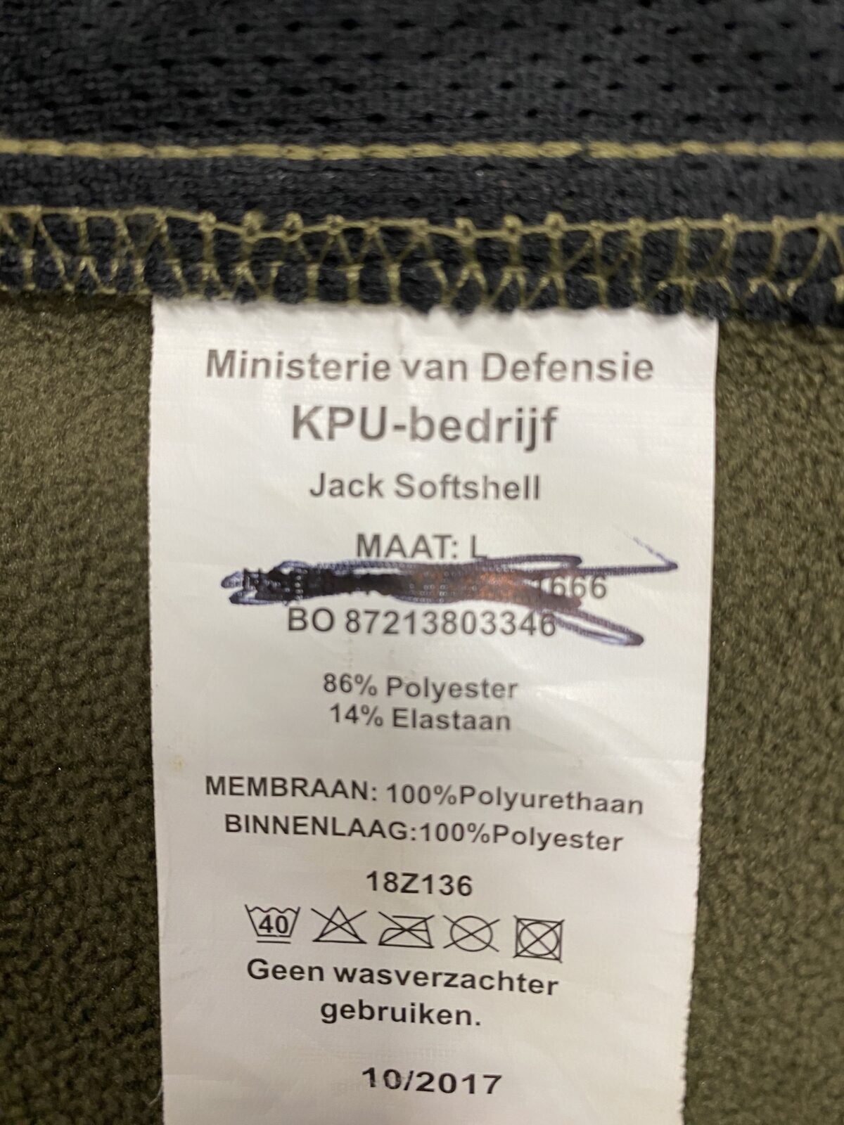 Dutch Army Softshell Jacket SAMPLE - Image 3