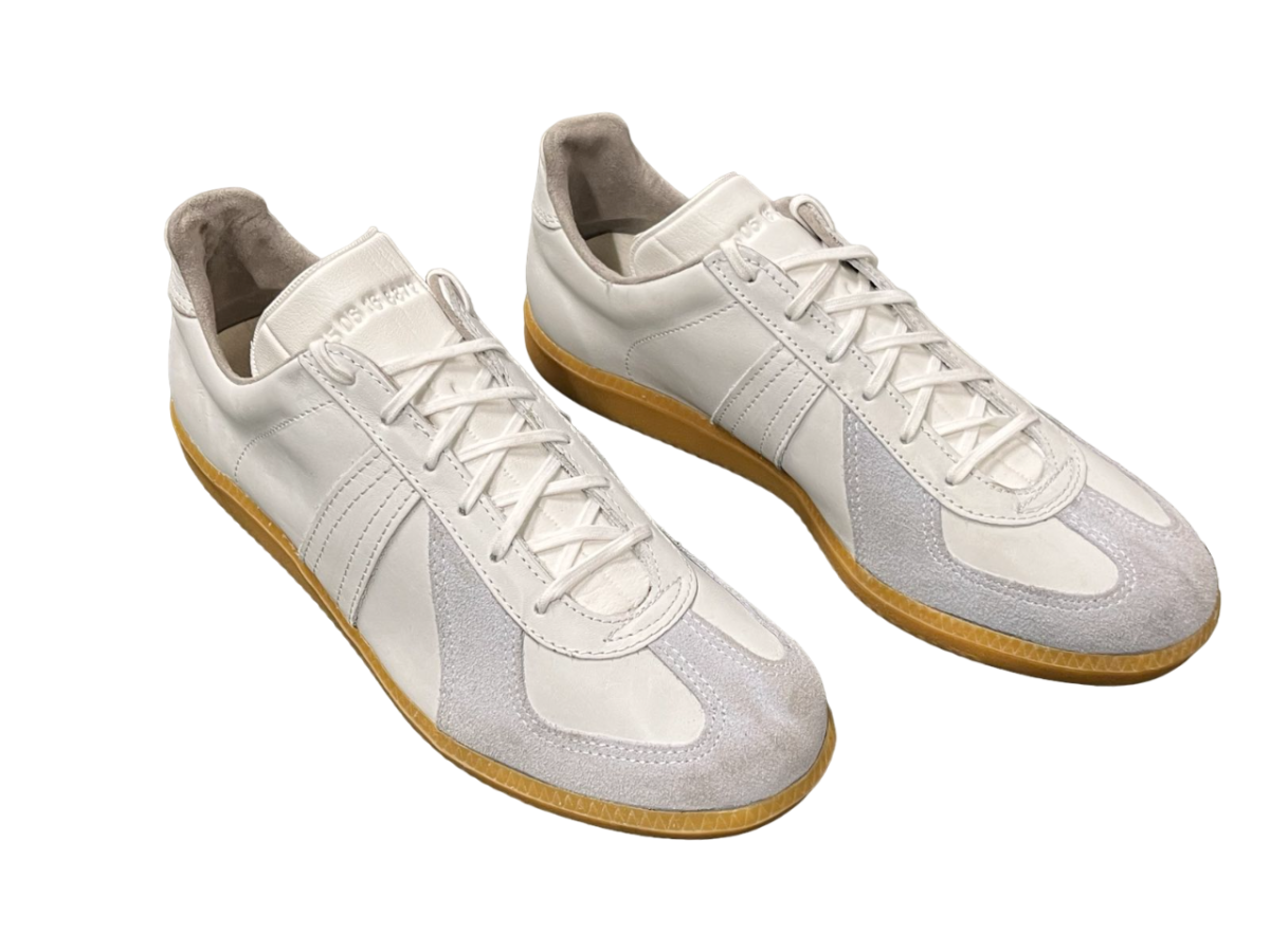 German Army Leather Trainers White - Image 2