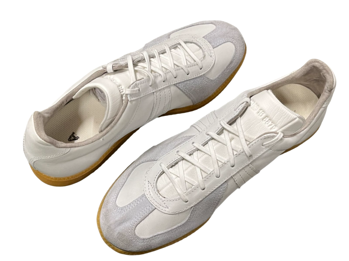 German Army Leather Trainers White - Image 5