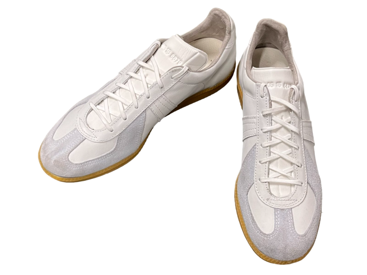 German Army Leather Trainers White - Image 4