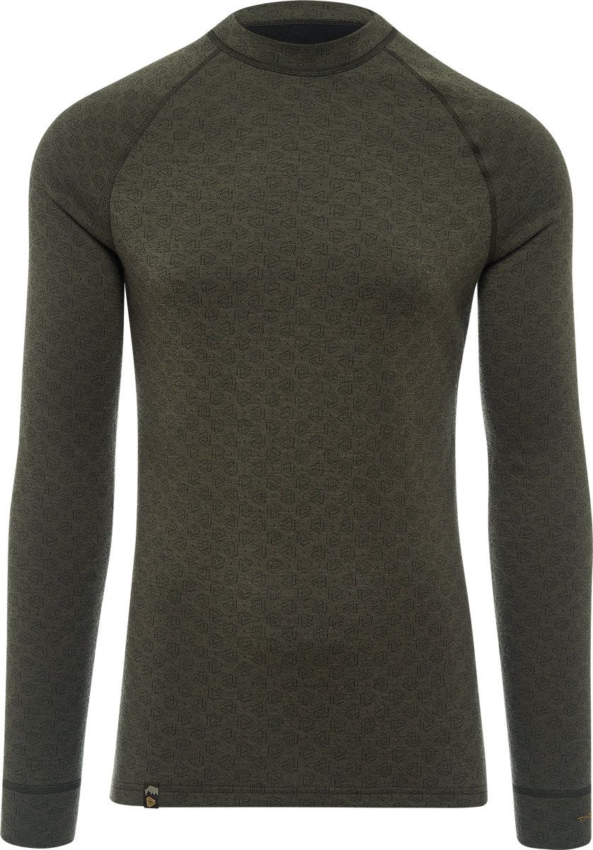 THERMOWAVE - MERINO XTREME / Mens Merino Wool Thermal Shirt / Forest Green  / Black - SKATE GURU INC