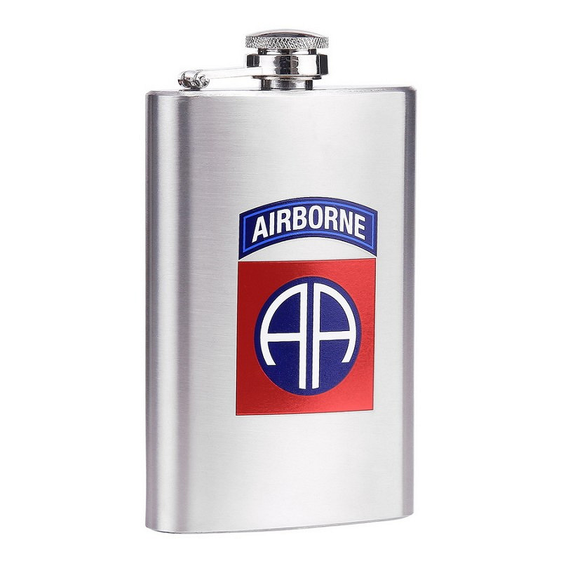 343196 Fostex® Stainless Steel Flask 5oz 82nd Airborne (1) Fostex® Stainless Steel Flask 5oz 82nd Airborne - Image 1