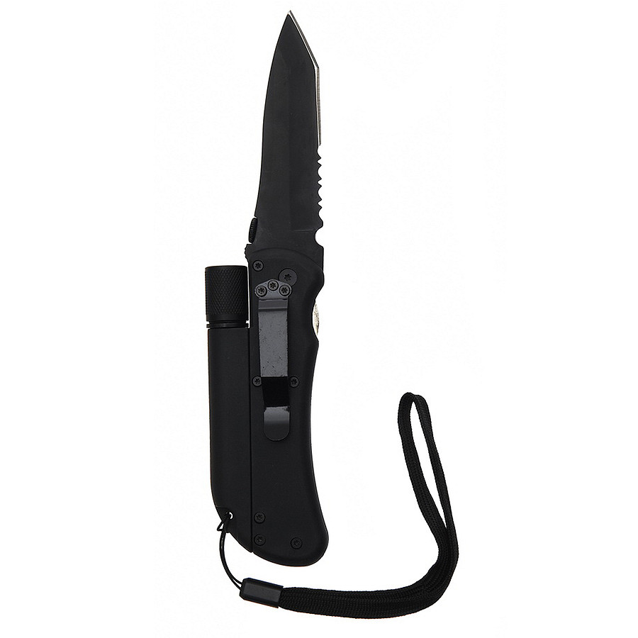 455417 Fosco® Survival Knife w. light and firestarter (1) Fosco® Survival Knife w. flashlight and firestarter - Image 1
