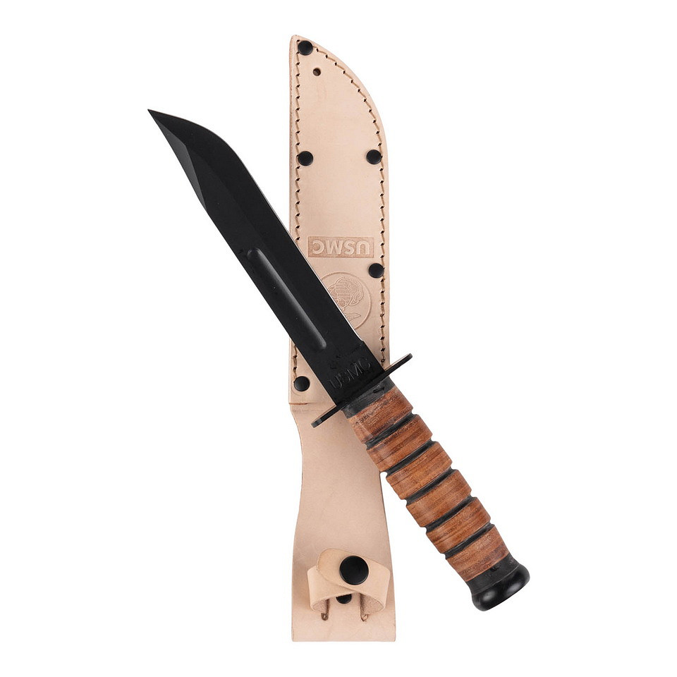 455470 101INC® WW II Iwo Jima Knife w. leather sheath (1) 101INC® WWII Iwo Jima Knife w. leather sheath - Image 1